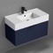 Blue Bathroom Vanity, Floating, 32